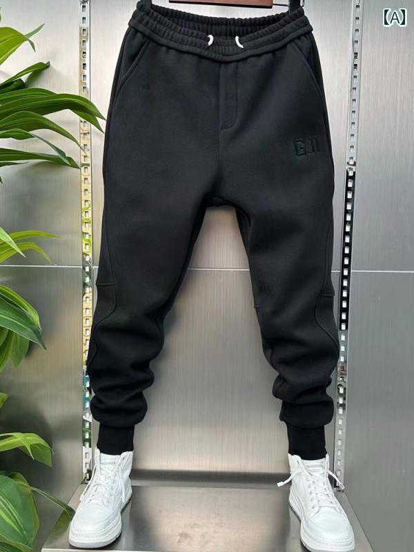 パンツ メンズ カジュアル 冬 ボトムス スウェット ロング ポケット ウエストゴム 普段使い ダンス 旅..