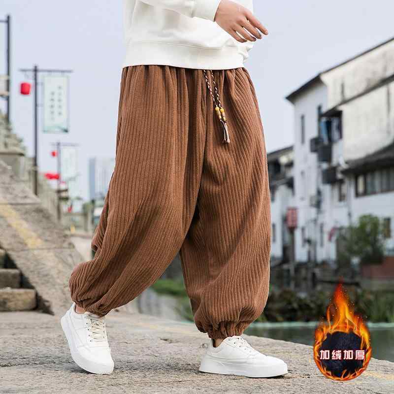 サルエルパンツ メンズ カジュアル ルーズ 大きいサイズ ゆったり コーデュロイ 厚手 暖かい 冬 レトロ..