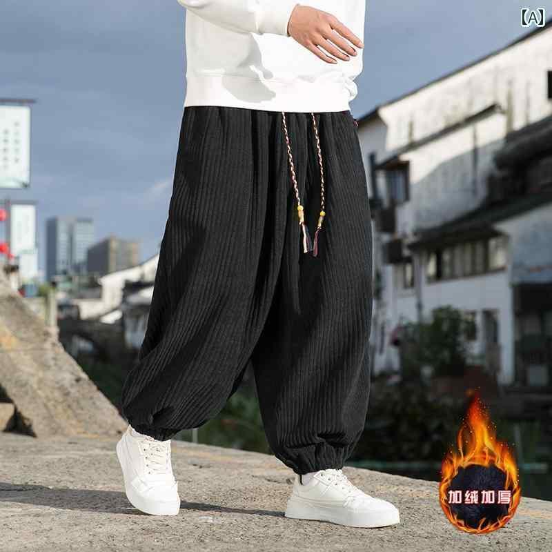 サルエルパンツ メンズ カジュアル ルーズ 大きいサイズ ゆったり コーデュロイ 厚...