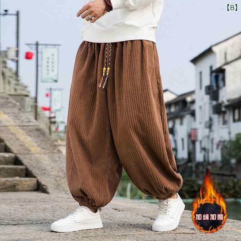 サルエルパンツ メンズ カジュアル ルーズ 大きいサイズ ゆったり コーデュロイ 厚...