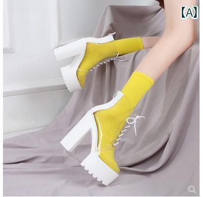 ポールダンス 衣装 ハイヒール ストラップ 編み上げ ショートブーツ プラットフォーム 厚底 14cm ラウンドトゥ チャンキー レースアップ サイド バックジップ おしゃれ ステージ パフォーマンス イベント パーティー セクシー 透明 ブラック