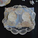 埃除け カバー キッチン用品 おしゃれ ティートレイカバー レース 刺繍 ラウンド ティーセット 炊飯器 電話 食器 テーブル ビーズ 繊細 花 模様 金 銀