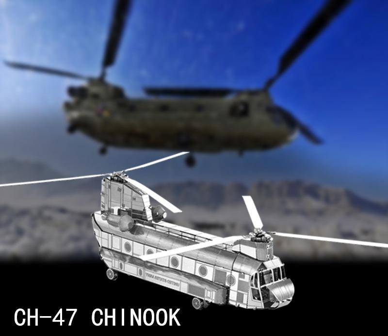 立体 パズル 大人 3d メタル 金属 ステンレス 鋼 DIY 組立 モデル ミニ ジグソー チヌーク ヘリコプタ..