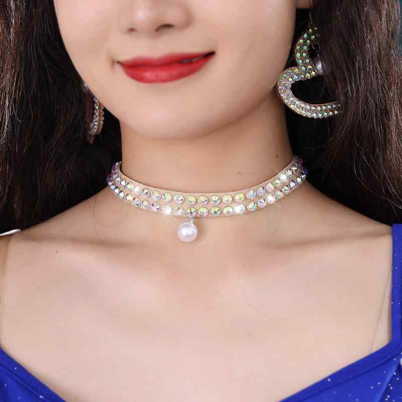 ベリーダンス アクセサリー ネックレス フラッシング ネック オーナメント ホット ドリル 低刺激性 カ..