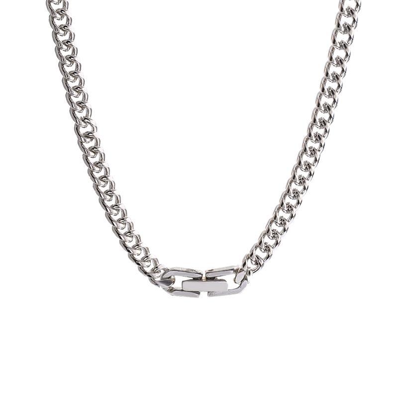 ネックレス メンズ アクセサリー レディース 極太 ヒップホップ チタン 鋼 キューバ プレーン 鎖骨 ベーシック シンプル チェーン 多用途