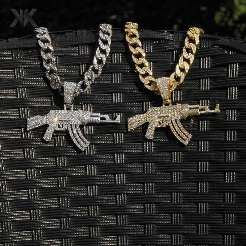 ネックレス メンズ アクセサリー レディース 極太 ヒップホップ ラインストーン 合金 ペンダント セット 鎖骨 キューバ チェーン 個性 シルバー ゴールド