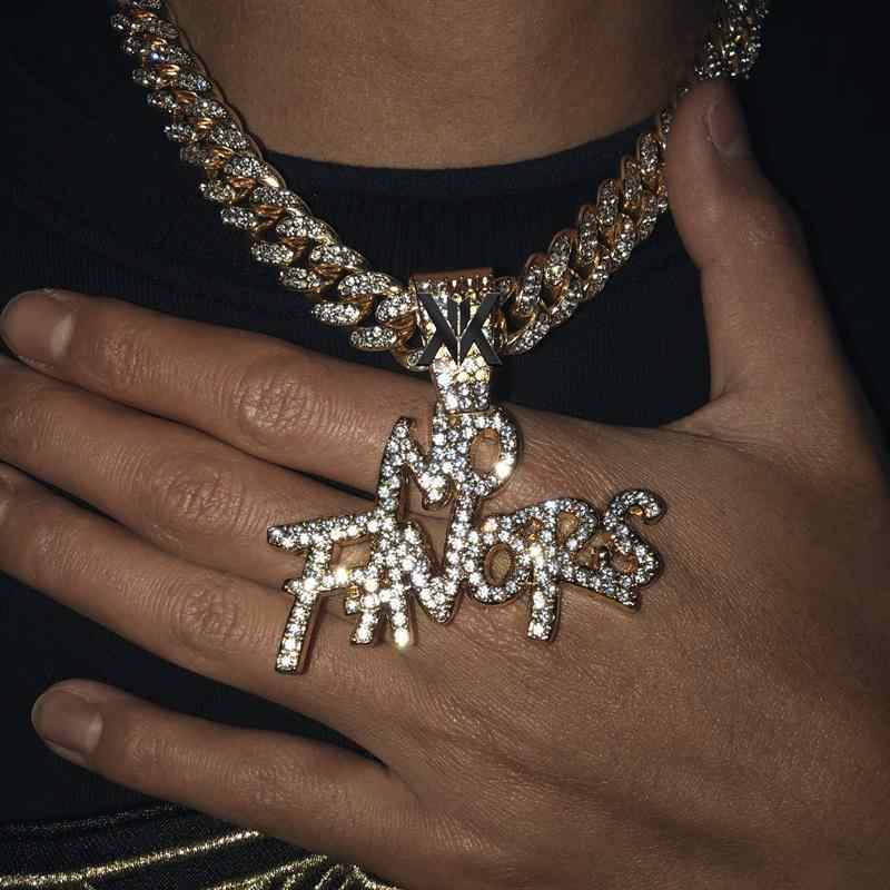 太い チェーン ネックレス 極太 マイアミ キューバン ヒップホップ ごつい ラップ アメリカン ストリート ICED OUT アイスアウト フォント 文字 フ...