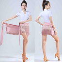 社交ダンス ラテン スカート レディース 衣装 レッスンウェア 練習着 競技 パフォーマンス ヒョウ柄 レオパード 巻きスカート ヒップカバー フリンジ セクシ...