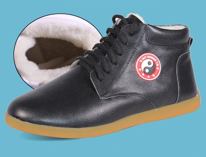 太極拳 シューズ レディース 冬 メンズ 男女兼用 ハイカット ブーツ 裏ボア 厚手 ウール 暖かい 保湿性 通気性 滑りにくい 蒸れにくい 綿 ソフト 牛革 ...