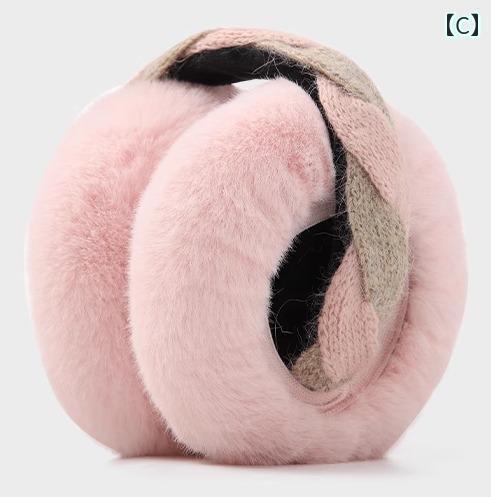 イヤーマフ 大人 レディース 冬 耳当て 折りたたみ 白 グレー ピンク 星 ツイスト ファー ふわふわ 厚手 大きめ 防風 防寒 保温 暖かい 軽い 通勤 レジャー ショッピング シンプル おしゃれ