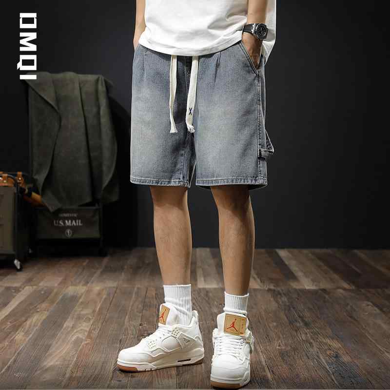 メンズ ハーフパンツ アメリカン レトロ ウォッシュデニム ショートパンツ 夏 薄手 カジュアル 五分丈パンツ 男性用 ミディアム パンツ