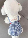 ペット用品 洋服 ワンちゃん 猫ちゃん おしゃれファッション 犬服 春夏 薄 地 フレンチ チェック柄 オーバーオール 4本足 スーツ 小型犬 テディ ビション...