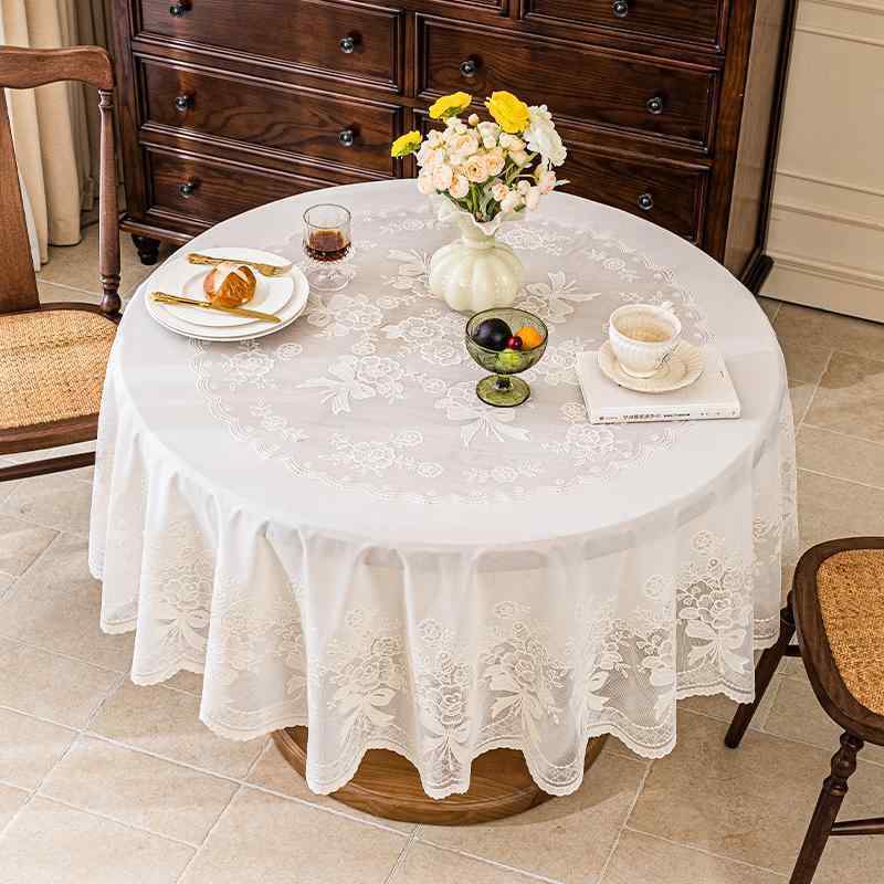 テーブルクロス レース 正方形 長方形 ホームパーティー 上品 おしゃれ 飾り 耐水 耐油 大判 刺繍 コー..
