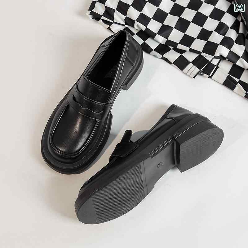 ローファー 厚底 ディース シューズ ファッション シンプル カジュアル レジャー 通勤 通学 デイリー マルチシーン 春