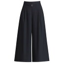 ワイドパンツ レディース きれいめ 夏 薄手 ひんやり 涼しい クロップド丈 ハイウエスト 体型カバー ゆったり リラックス 通気性 大きいサイズ 通勤 黒 カーキ(4)
