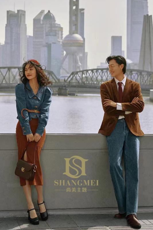 ペアルック カップル 衣装 写真 フォト スタジオ レトロ 綿 レディース メッシュ 上下セット ジャケット スカート スリット パンツ おしゃれ