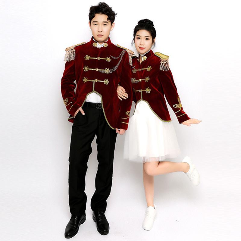 写真撮影 衣装 フォト コスチューム レディース メンズ カップル ドレス ジャケット パンツ レース ボタン チェーン タッセル スタジオ 記念 イベント ヨ...