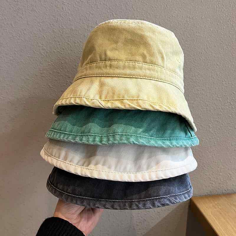 バケット ハット レトロ 洗浄 綿 フィッシャーマン ハット カップル ファッション 古風 無地 薄手 春夏 太陽 帽子 レディース ストリート バケハ 男女兼...