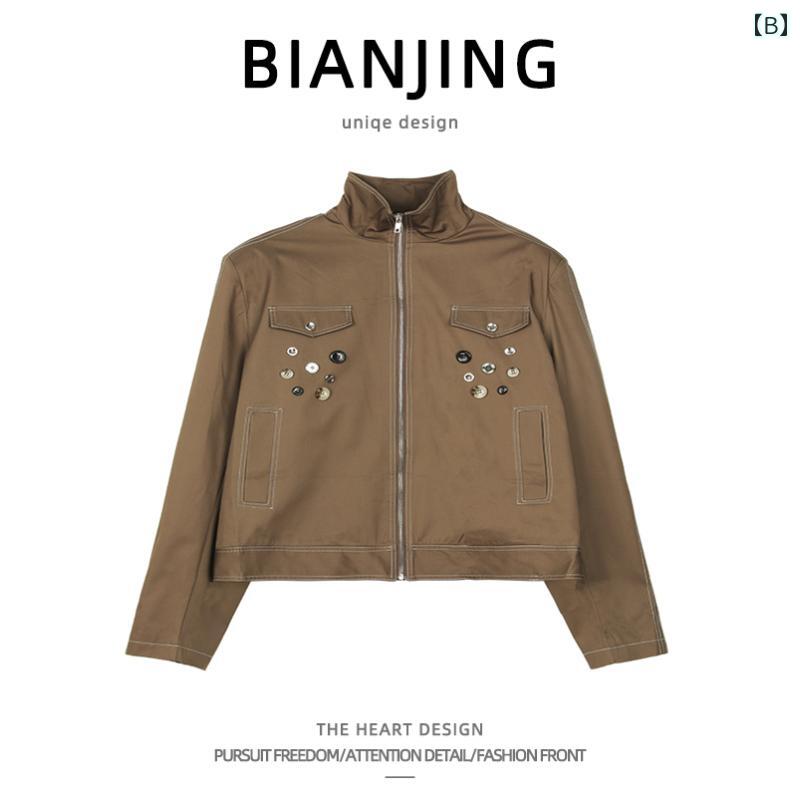 ジャケット 上着 メンズ おしゃれ ファッション ボタン ショルダーパッド カジュアル 春秋 レトロ ハイエンド 大きいサイズ 長袖 ゆったり