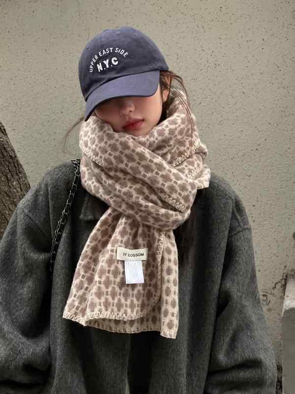 マフラー レディース ストール 防寒 暖かい 春秋冬 大判 厚手 柔らかい 多用途 羽織り ひざ掛け ブランケット おしゃれ アイボリー 青 緑 韓国 プレゼント