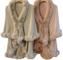 レディース アウター マント ケープ ポンチョ コート ショール 暖かい ファー 秋冬 大判 おしゃれ 防寒 襟 厚手 ピンク ベージュ