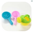 おもちゃ 水遊び プール お風呂 キッズ ベビー バス グッズ 楽しい 玩具 じょうろ バケツ スプーン 穴あき プラスチック ピンク ブルー イエロー
