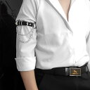 アームバンド 袖止め シャツ 長袖 便利 パンク ゴシック レザー 腕章 かっこいい ハート チェーン 個性的 メンズ 装飾 アクセサリー レディース