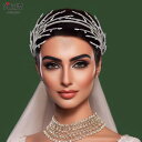 ウェディング ヘッドドレス ヘアアクセサリー 結婚式 手作り リーフ 花嫁 カチューシャ シルバー エスニック エレガント レディース 撮影 衣装