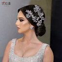 ウェディング ヘッドドレス ヘアアクセサリー 結婚式 花 手作り ラインストーン サイド クリップ レディース シルバー エレガント 撮影 衣装 おしゃれ パフ...