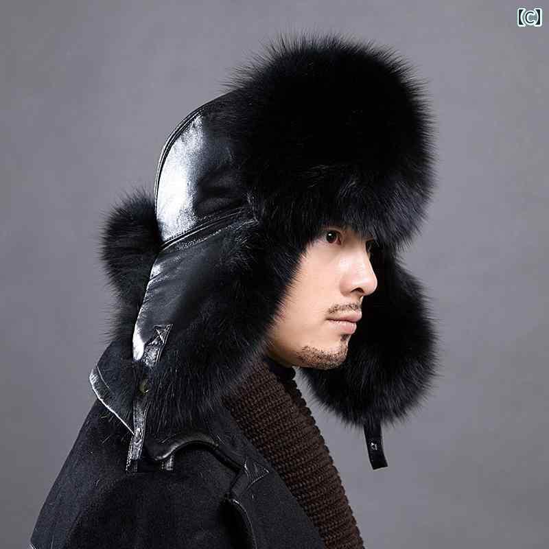 防寒 帽子 メンズ レディース 冬 極寒 寒さ 対策 黒 シルバー 茶 シープスキン 羊 革 ファー ロシア 防風 耳あて 暖かい おしゃれ ユニセックス
