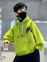 子供服 男の子 パーカー 秋冬 トップス キッズ ジュニア 韓国 フード スウェット プルオーバー ラグラン 長袖 綿 黒 緑 アプリコット 英字 プリント ポケット 厚手 裏起毛 暖かい 大きいサイズ おしゃれ レジャー アウトドア