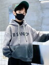 子供服 男の子 パーカー 春秋 スウェットシャツ 韓国 クール グレー キャメル トップス プルオーバー 長袖 フード付き ストリート カジュアル ゆったり