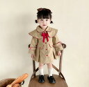 女の子用 コート 長袖 ウインドブレーカー 女の子 赤ちゃん カジュアル ジャケット 英国 トップス 春秋 ミドル丈 リボン おしゃれ