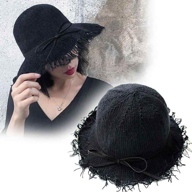 春夏 ウエスタン フリンジ付き フィッシャーマンズ ハット トラベル サンハット シンプル リボン レディース バケットハット