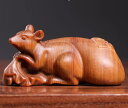 干支 置物 木製 無垢材 緑白檀 工芸品 彫刻 インテリア 卓上 オーナメント オブジェ リビング 玄関 縁起物 十二支 巳年 手のりサイズ チャイナ かわいい ネズミ