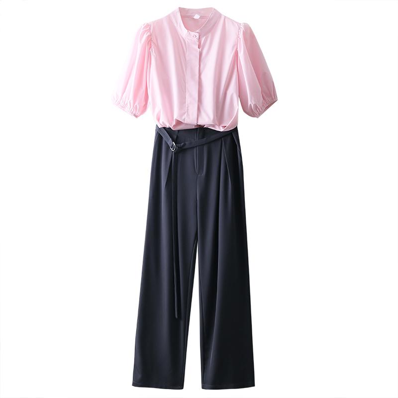 セットアップ レディース 夏 塩系 きれいめ 茶色 トップス パンツ 合わせやすい シンプル オシャレ