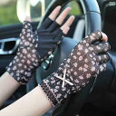 手の甲 ハンドカバー ショート 手袋 グローブ レース 薄手 日焼け防止 通気性 運転 外出 ギフト おしゃれ エレガント レディース 花柄 黒 グレー 春夏