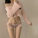 セクシー パンティー レース 透け感 ランジェリー 下着 ショーツ レディース 薄手 通気性 涼しい 快適 ミドルウエスト フリル 細紐 フェミニン かわいい ピンク 黒 グレー(4)