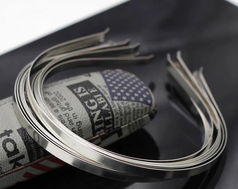 ハンドメイド 素材 ヘアアクセサリー カチューシャ 細い ヘッドバンド 帽子 フープ 手作り DIY 弾力性 金属 鋼 ステンレス メッキ イミテーション 幅狭 韓国