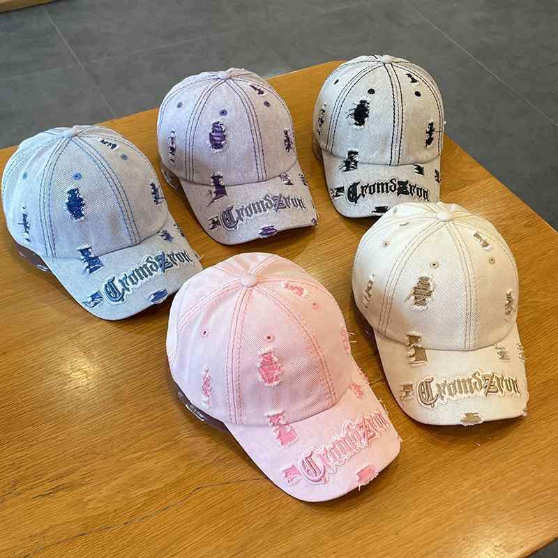 キャップ レディース デニム 春夏 日焼け防止 通気性 快適 刺繍 帽子 ダメージ加工 カジュアル おしゃ..