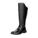 乗馬 ブーツ メンズ レディース ロング ローヒール 黒 馬術 馬具 用品 トレーニング パフォーマンス PU レザー 合皮 かっこいい 春 秋