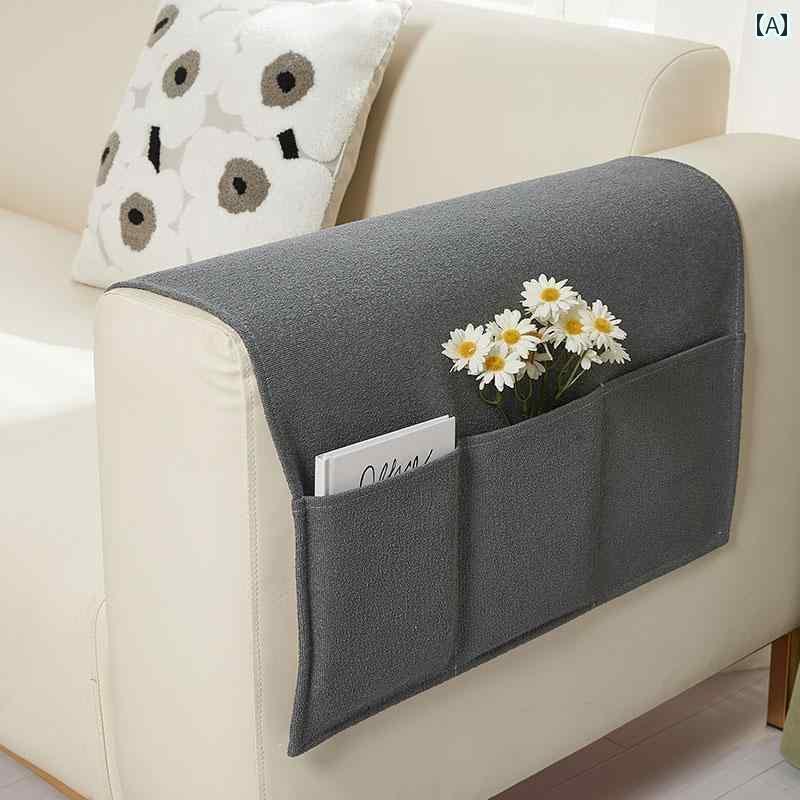 ソファー 肘掛 カバー かけるだけ 滑り止め 北欧 アームレスト おしゃれ サイド 収納 ポケット 爪とぎ ..