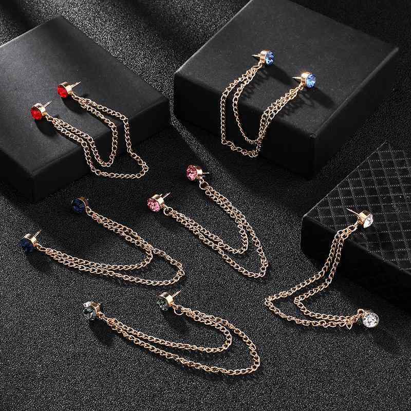 スーツ ラペルピン チェーン 襟 カラー バー シンプル メンズ レディース シャツ ブローチ アクセサリー おしゃれ 韓国 華やか パーティー デート プレゼ...