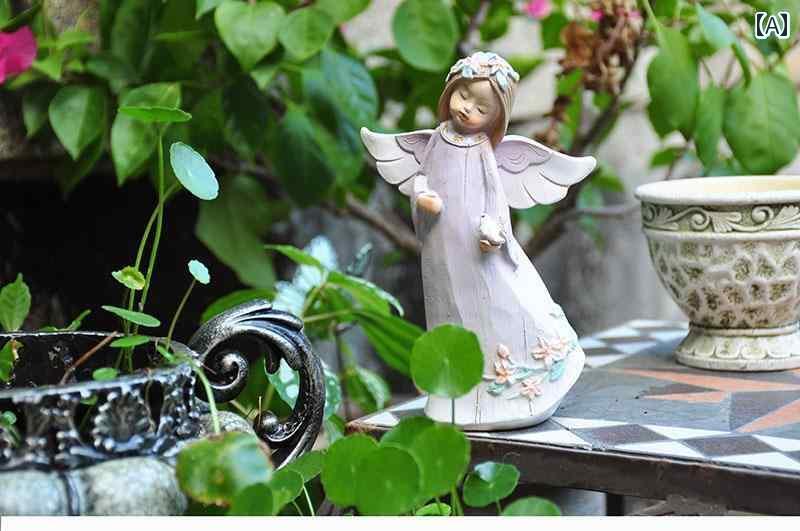 インテリア オブジェ キャンドルホルダー 雑貨 かわいい 置物 小物 天使 妖精 少女...