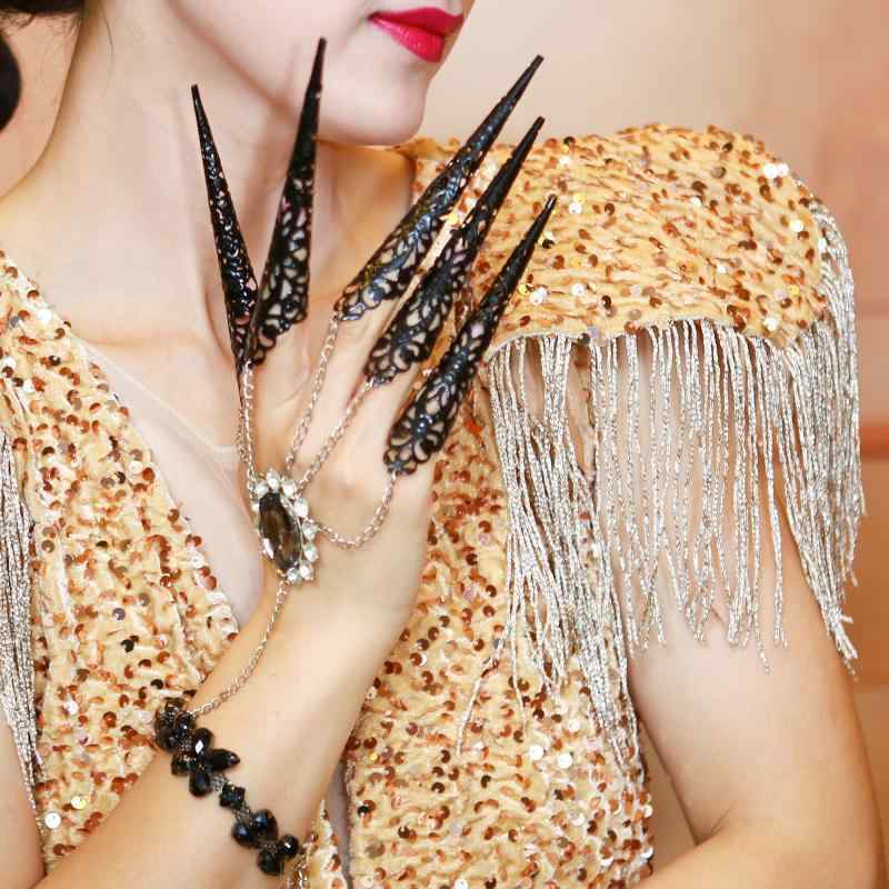 ホビー アクセサリー ネイル ネイルセット 爪 ベリーダンス ブレスレット 装飾品 パフォーマンス 衣装 手 手袋 腕輪 インド風 ビューティーアイテム レディ...