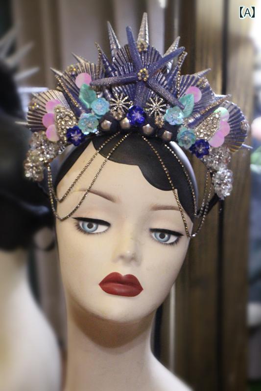 モズラボのヘッドドレス オーシャン ブレス ナチュラル シェル マーメイド クラウンシリーズ ファンタジー マーメイド クラウン ヘッド ドレス｜アングル2