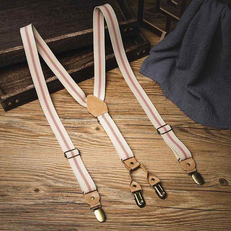 サスペンダー おしゃれ アメリカン レトロ ユニセックス ストライプ Y字型 ズボン ショルダーストラップ パンツ カジュアル ユニセックス