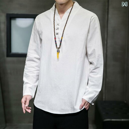 メンズ チャイナテイスト Tシャツ ロンT 中華服 中国 服 ファッション カジュアル 普段着 レトロ ゆったり 男性 大きいサイズ 春 メンズ チャイナテイスト Tシャツ ロンT 中華服 中国 服 ファッション カジュアル 普段着 レトロ ゆったり 男性 大きいサイズ 春