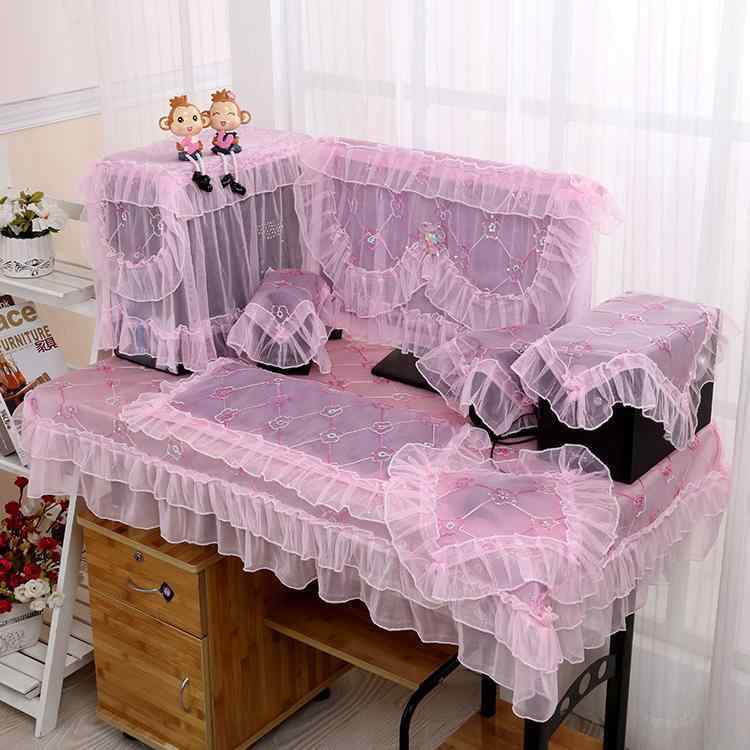 パソコン カバー レース 刺繍 デスクトップコンピュータカバー ダストカバー プリンターカバー おしゃれ かわいい