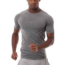 Tシャツ トップス スポーツ ユニフォーム トレーニング 空手 柔道 半袖 弾性 耐摩耗 体操 武術 メンズ シンプル 大きいサイズ ボディフィット フィットネ...